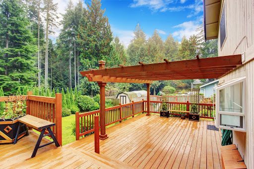 A bright and beautiful deck area A bright and beautiful deck area